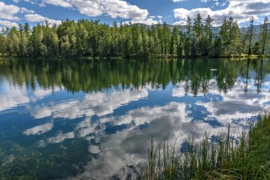 Lake Forest'ta dağlar bulutlar yansımalar