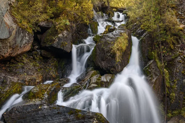 Waterfall moss trees mountains autumn water Royalty Free Stock Images