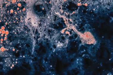 Sabun köpüğü ve akrilik resimli soyut arkaplan