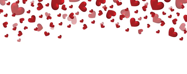 ハートでバレンタインデーバナーのデザイン ハートのデザインの装飾 バレンタインハート — ストック写真
