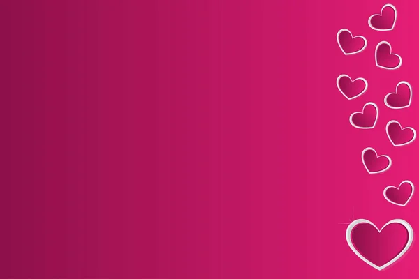 Valentijnsdag Harten Roze Achtergrond Valentijnsdag Template Ontwerp — Stockvector