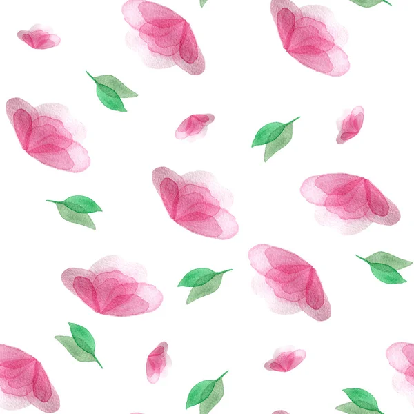 Бесшовный Цветочный Фон Розовыми Цветами Отлично Подходит Весенних Летних Обоев — стоковое фото
