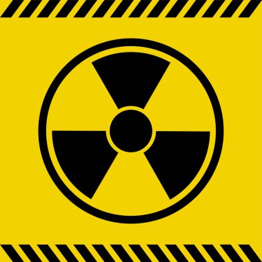 Simple flat vector illustration  of nuclear warning sign, radiation hazard symbol clipart