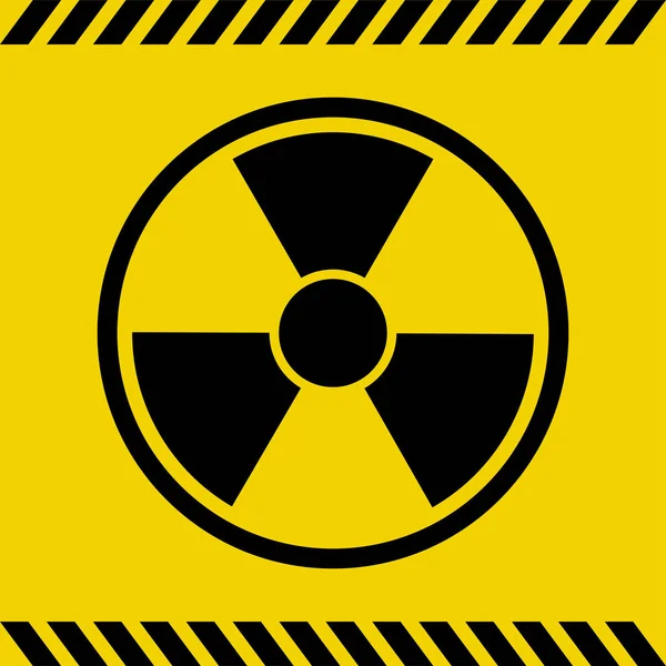 Enkel Platt Vektor Illustration Varningsskylt För Kärnenergi Symbol För Strålningsrisk — Stock vektor