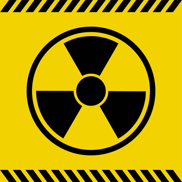 Simple flat vector illustration  of nuclear warning sign, radiation hazard symbol