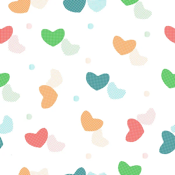 Seamless Repeat Pattern Colorful Hearts Background Bright Vector Illustration Design — Stockvector