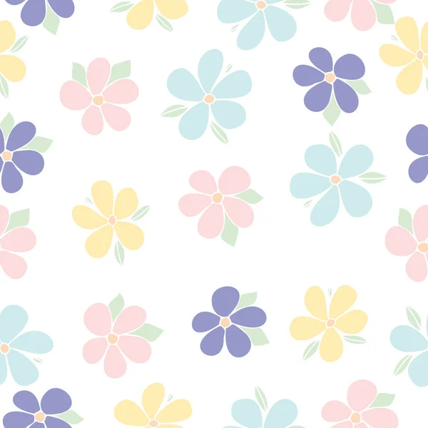 Vector Primaveral Fondo Floral Sin Costuras Colores Pastel Diseño Patrón — Vector de stock