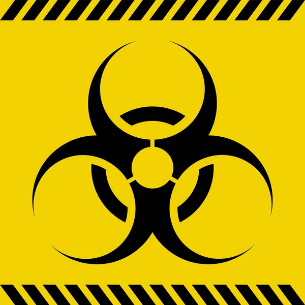 Biohazard Warning Sign Simple Flat Vector Illustration Virus Radiation Hazard — Stock Vector