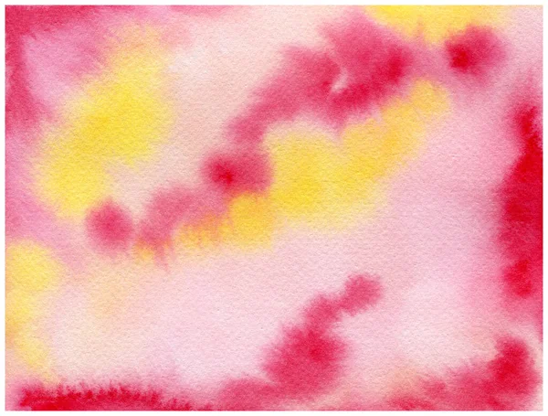 水彩スプラッシュで抽象的な質感の背景 ピンクと黄色の色合いの水彩銃のイラスト — ストック写真