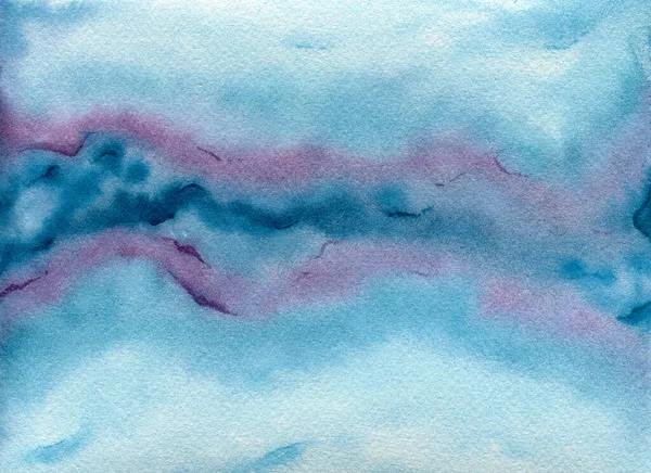 抽象的な水彩画の背景は 背景のための波の流体のテクスチャとティール青と紫の色合いで バナー — ストック写真