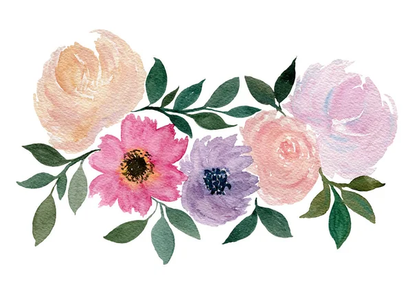 Вінтажний Квітковий Букет Композиція Рожевих Персикових Фіолетових Відтінках Елегантна Квіткова — стокове фото