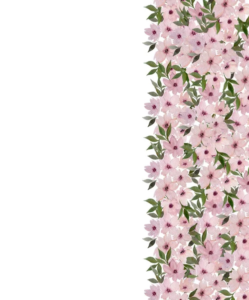 Anyák Nap Virágos Háttér Rózsaszín Akvarell Virágok Határ Másolás Tér — Stock Fotó