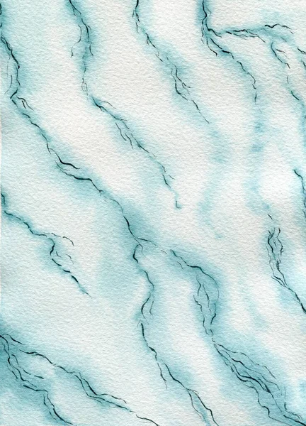 Sfondo Marmo Blu Texture Acquerello Illustrazione Con Effetto Marmo Modello — Foto Stock