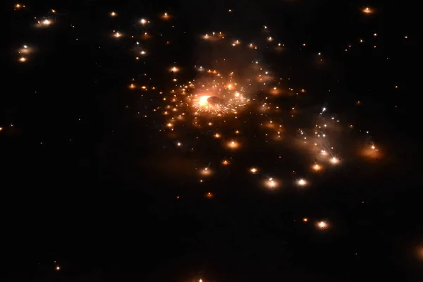 Festa indiana delle Luci, Happy Diwali Celebration con illustrazione di esplosivo petardo sul chakra floreale — Foto Stock