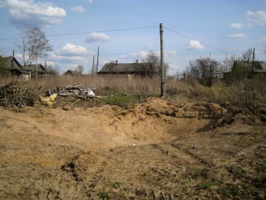 İnşaat işleri için kumlu taş ocağı.