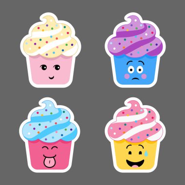 Cupcake emojis simgeler kümesi