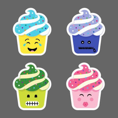 Cupcake emojis simgeler kümesi