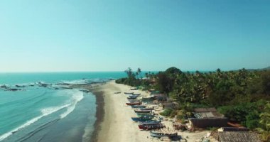 Havadan görünümü Beach Mandrem Goa, Hindistan.