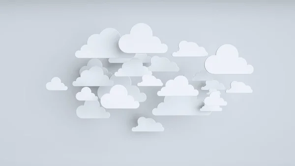 Papier biały chmury na niebieskim tle — Zdjęcie stockowe