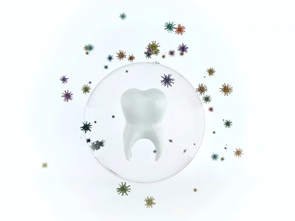 Diente protegido de caries o bacterias por un escudo. —  Fotos de Stock