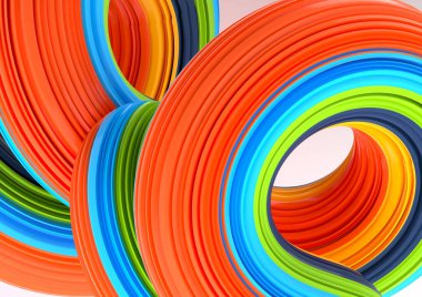 Soyut arkaplan, pürüzsüz geometrik şekillerin modern 3d gösterimi. 