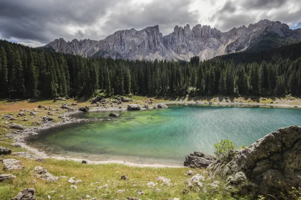 Lago Carezza Trentino Alto Adige Italia — Fotografia de Stock