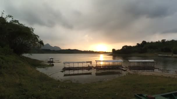 Time Lapse Beautiful Landscape View Jatiluhur Reservatório Durante Pôr Sol — Vídeo de Stock