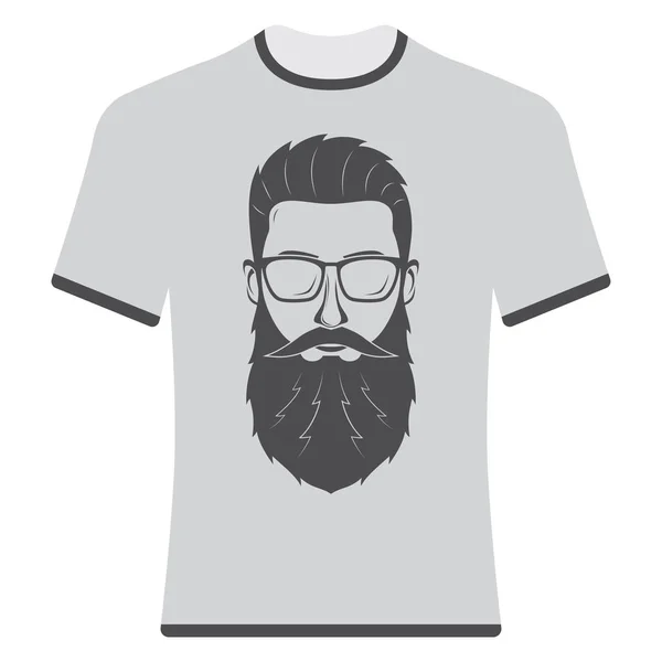 Imprime camisetas con la imagen de hipsters y barbudos . — Archivo Imágenes Vectoriales