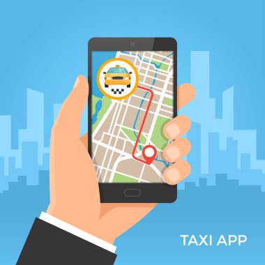Taksi hizmeti ve gps navigasyon kavramı