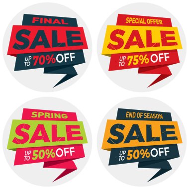 Satılık etiket fiyat etiketi afiş rozet etiket tasarım şablonu.