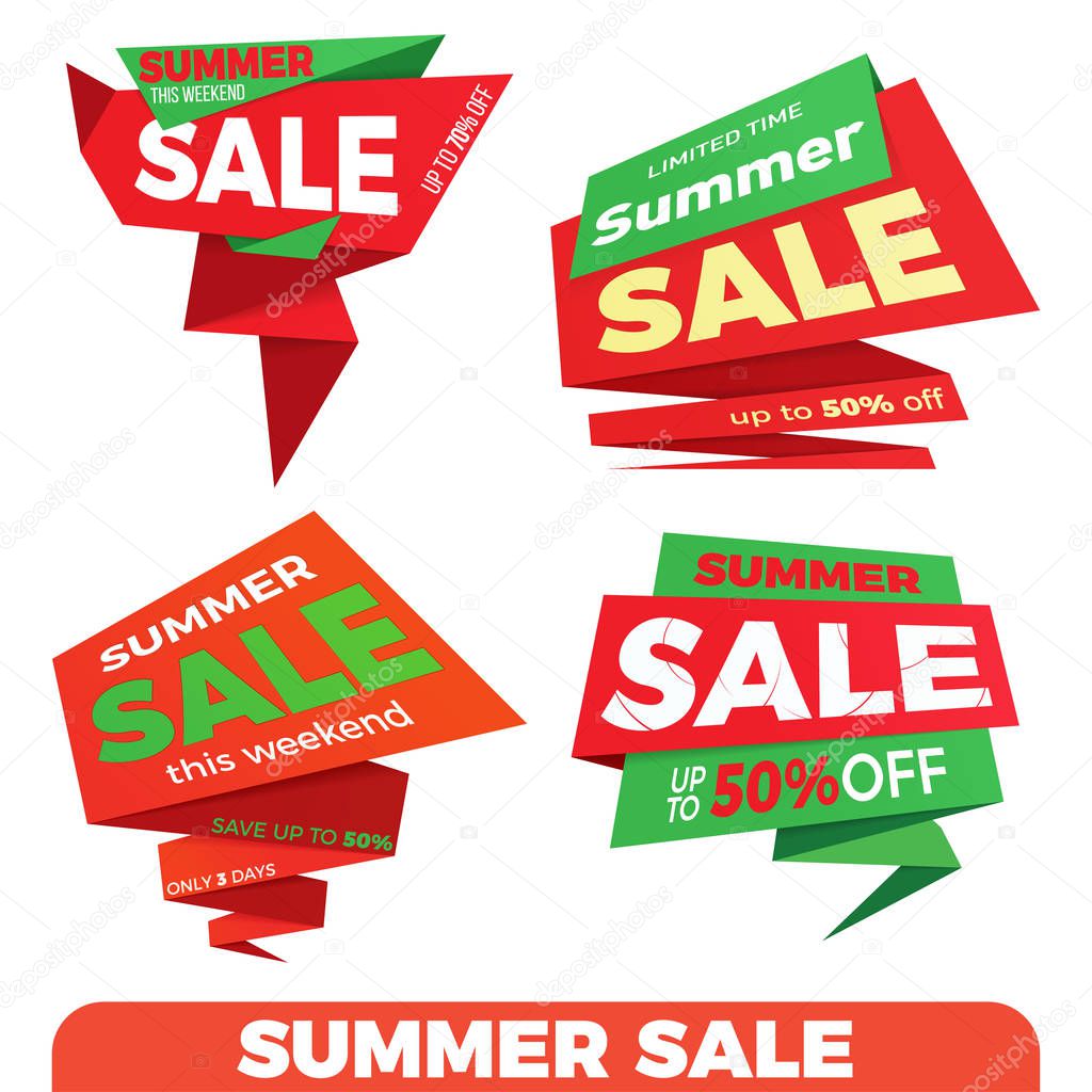 Summer sale. Sale label price tag banner badge template sticker 