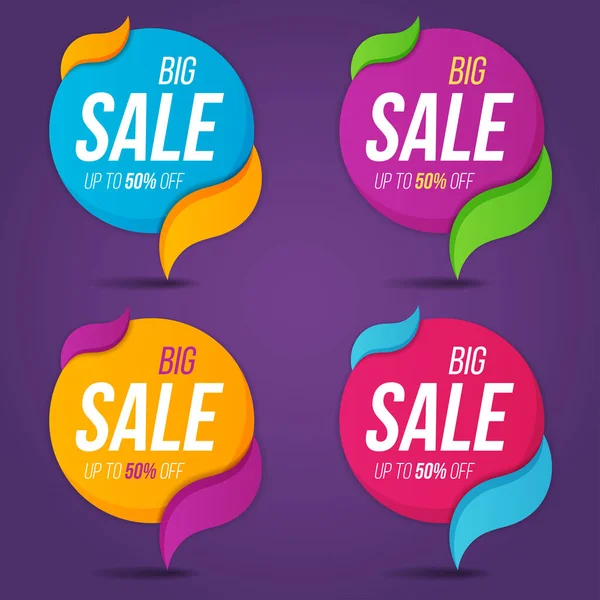 Collection of sale labels price tags banners stickers badges tem — Stock Vector