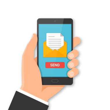 Akıllı telefon e-posta gönderme kavramı