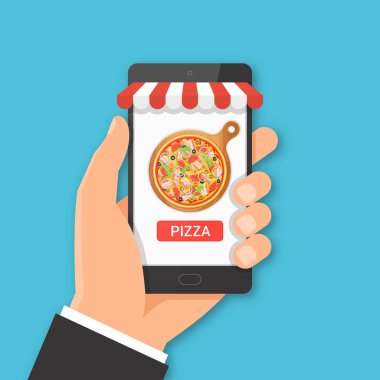 Online pizza sipariş kavramı.