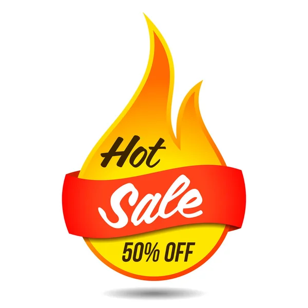Etiqueta flamejante vetorial de venda quente —  Vetores de Stock