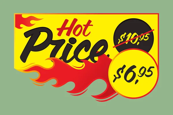 Hot price vector flaming labels stickers banners symbols templat — Stock Vector