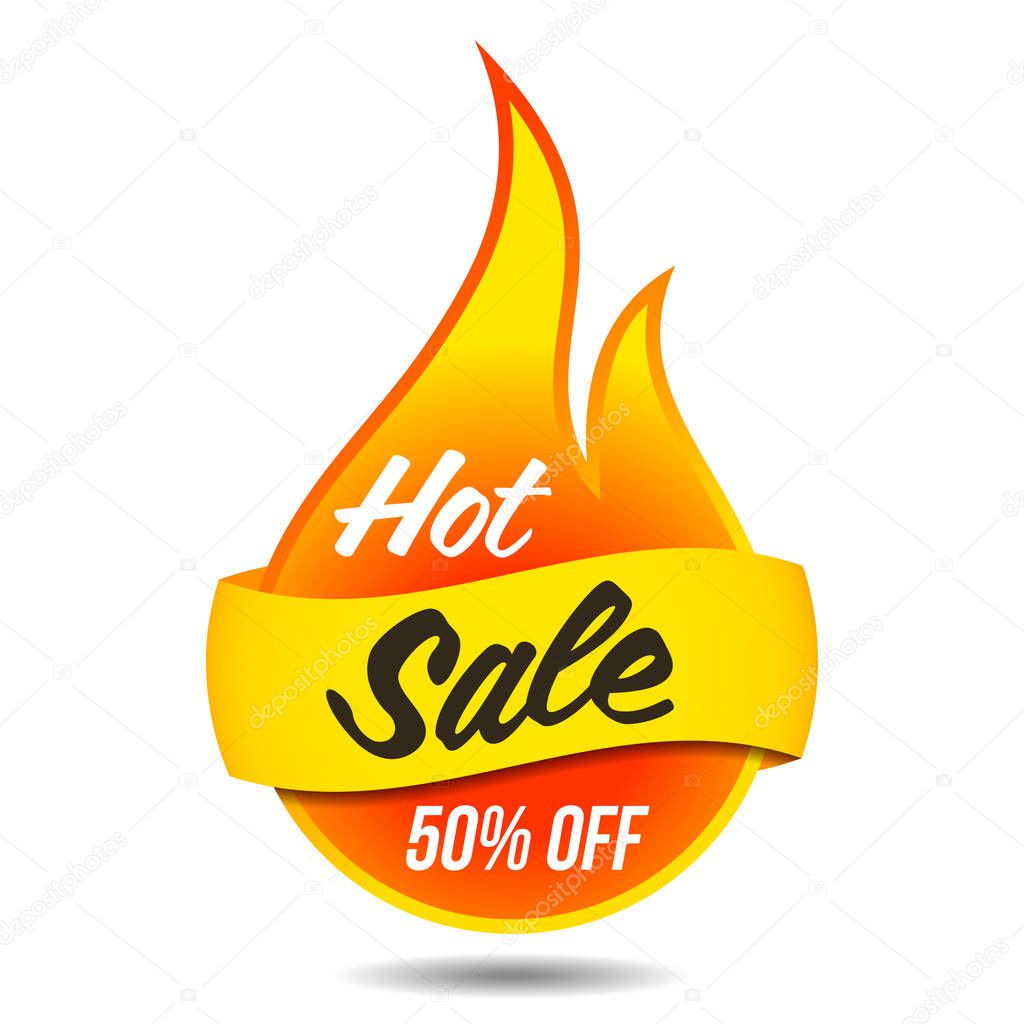 Hot sale vector flaming label