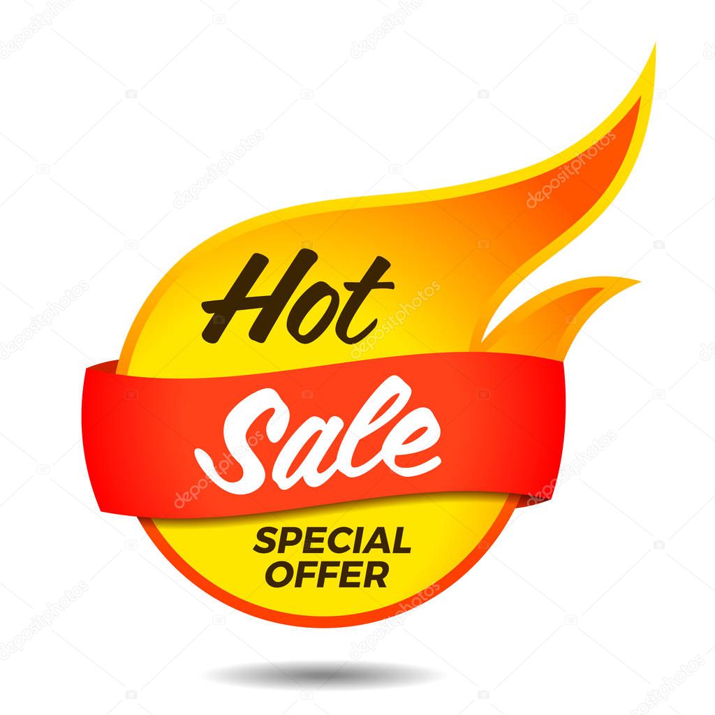 Hot sale vector flaming label