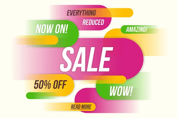 Colorful horizontal fynamic style sale banner design. Vector ill — Stock Vector