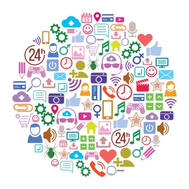 Sosyal Medya simgeler düzeninin arka plan.