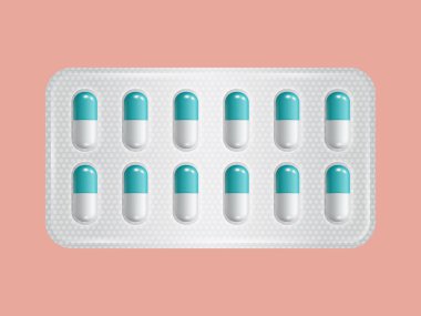 Hap paketi. Grup mavi ilaç ilaçların.