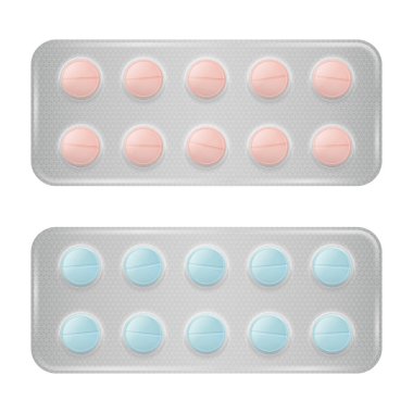 Paket hap kümesi. İlaç ilaçların gerçekçi grup