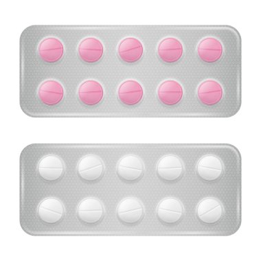 Paket hap kümesi. İlaç ilaçların gerçekçi grup