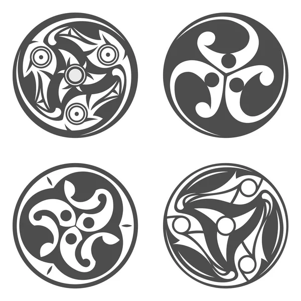 Adorno espiral celta vectorial. Ilustración geométrica — Archivo Imágenes Vectoriales