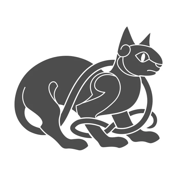 Ancien symbole mythologique celtique du chat . — Image vectorielle