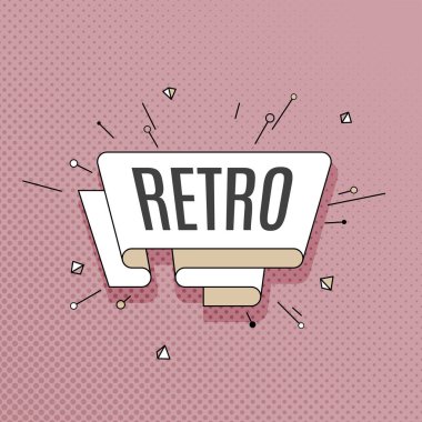 Eski, okul. Retro tasarım öğesi pop sanat tarzı yarı ton c