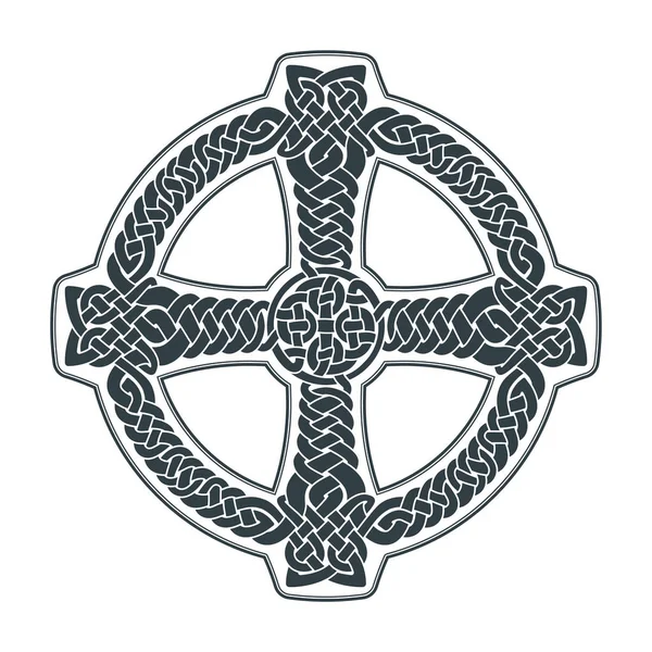 Croce celtica vettoriale. Ornamento etnico. Design geometrico. T-shirt — Vettoriale Stock