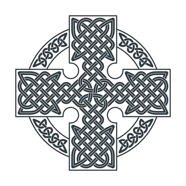 Векторний кельтський хрест. Етнічний орнамент Футболка геометричного дизайну — стоковий вектор