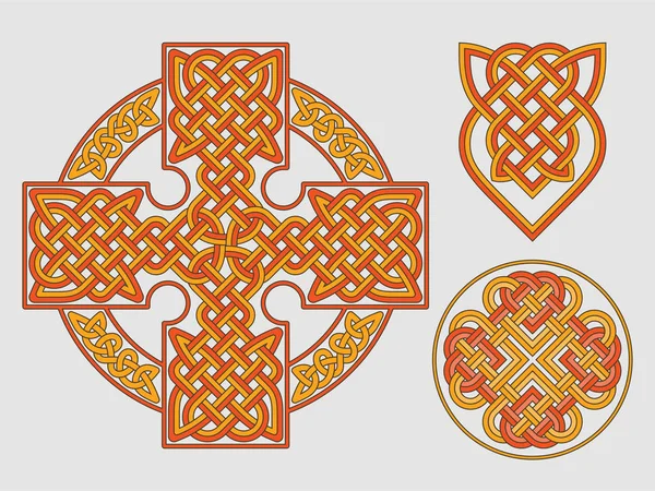 Croce celtica vettoriale. Ornamento etnico Design geometrico T-shirt pr — Vettoriale Stock