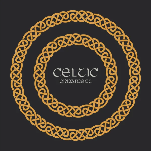 Celtic nó trançado quadro borda círculo ornamento —  Vetores de Stock